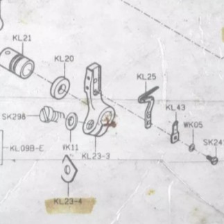 Dudukan Loper bawah mesin jahit obras industrri KL23 737/747/757/767