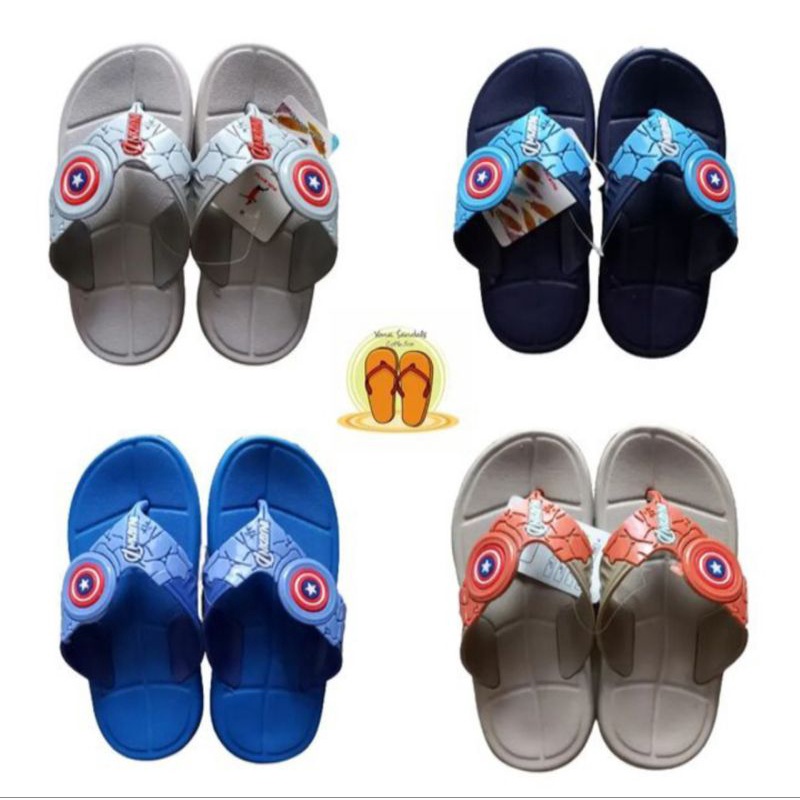 Sandal Jepit Inkayni Anak Kapten Amerika/ Sandal Anak size Tanggung motif Avengers Captain America M