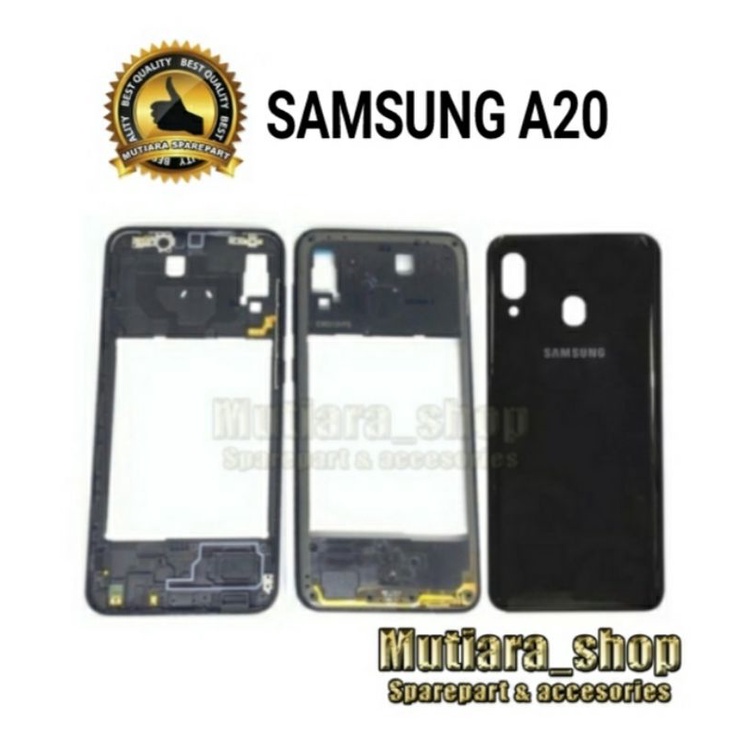 HOUSING / CASING / BACKDOOR PLUS BAZEL FULLSET SAMSUNG A20 / A205