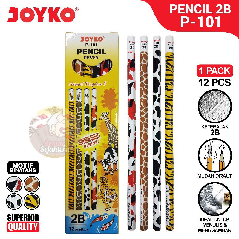 

[PAK] PENCIL JOYKO P-101 (2B) PENSIL SEKOLAH,PENSIL UJIAN*