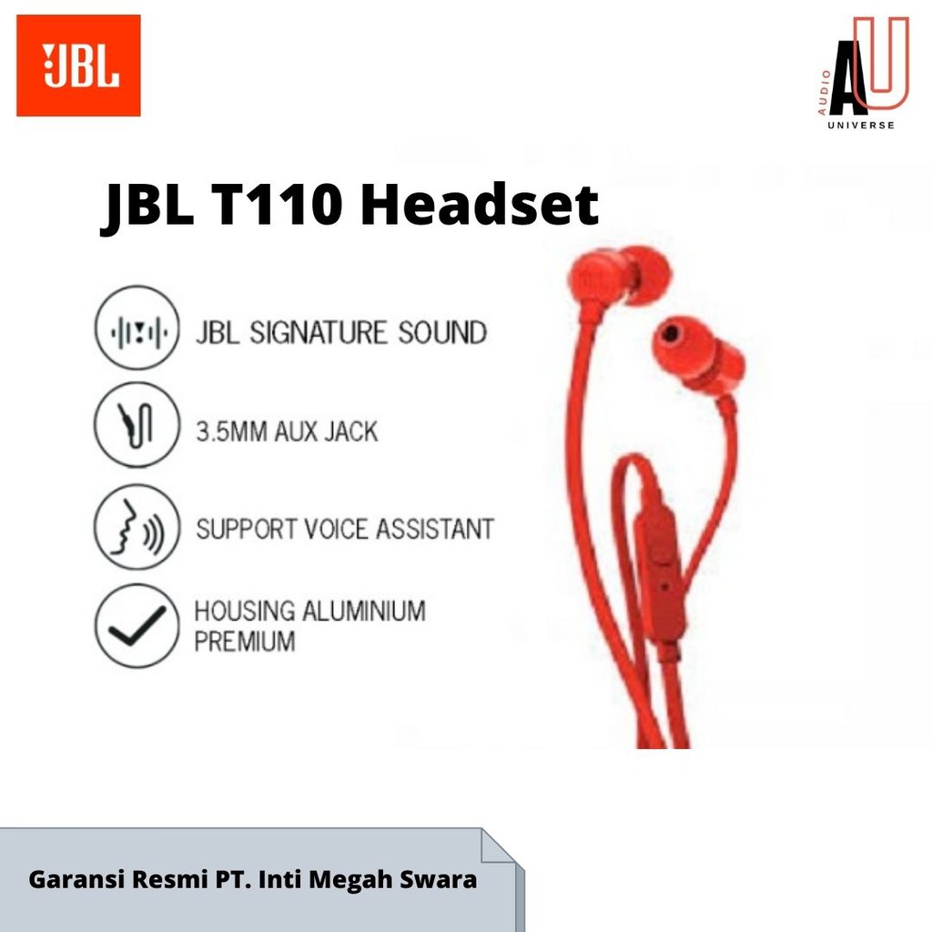 JBL T110 Headset - RED