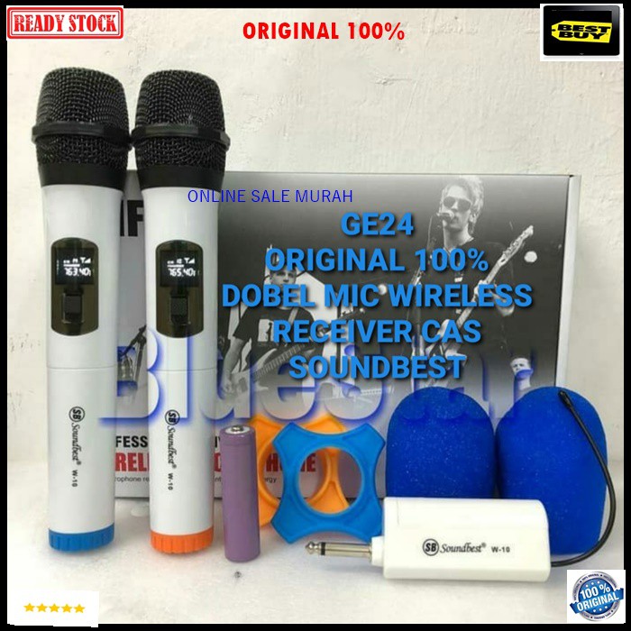 G24 Original soundbest dobel mic wireless receiver cas casan mik microphone mikrophone wireles pro audio sound sistem vokal vocal karaoke profesional panggung asli G24   BISA SEGALA JENIS AUDIO SOUND RECEIVER PAKE BATERAI CAS 18650 BONUS BUSA MIC DAN KARE