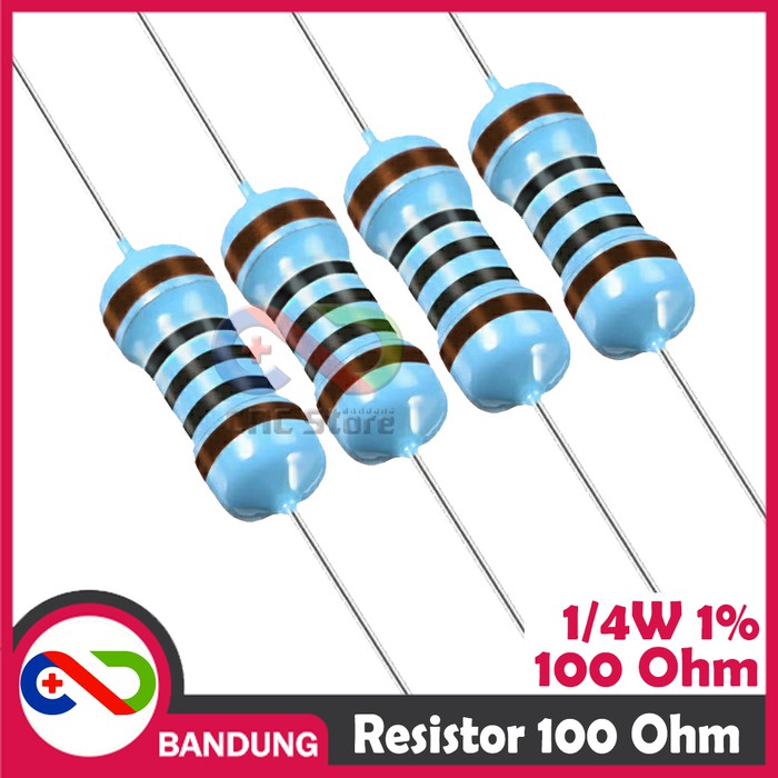 10X RESISTOR 100 100R 100OHM 1/4W 1% METAL FILM