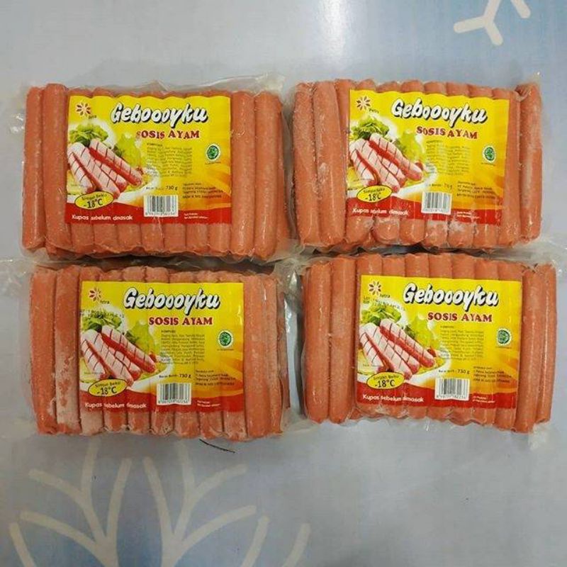 

SOSIS AYAM GEBOYKU ISI 40+1 BERAT 1000GR SOSIS MURAH ENAK