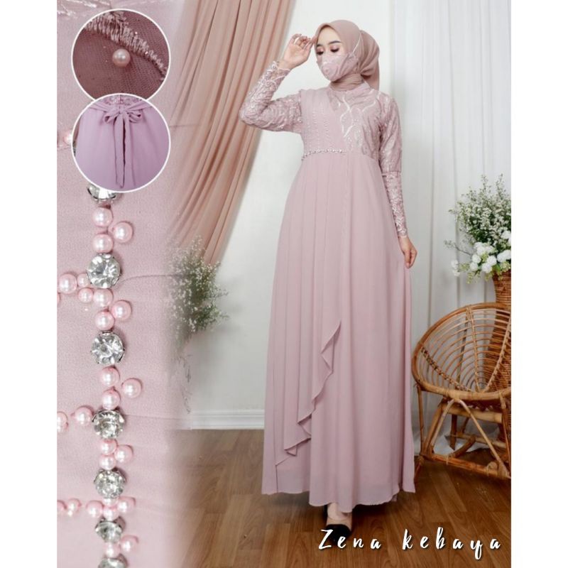 GAMIS PAYET MUTIARA GAMIS PESTA KONDANGAN GAMIS MUSLIM TILLE MIX CERUTY