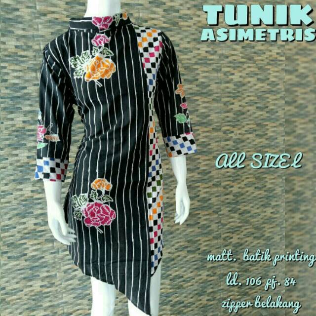 Tunik Batik Asimetris Shopee Indonesia