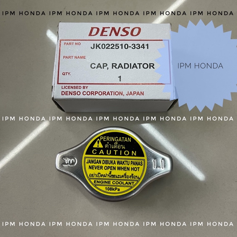 Denso 3041 3341 Cap Tutup radiator Honda Accord Cielo S84 VTI VTIL CM5 CP2 Civic Es VTIS Century FD FD1 FD2 FB FB2 Stream CRV GEN 2 RD4 RD5 GEN 3 4 Jazz GD3 Idsi Vtec S RS GE8 GK5 City Z GM2 GM6 Freed Brv Brio Mobilio Odyssey RA6 RA8 RB1 RB3