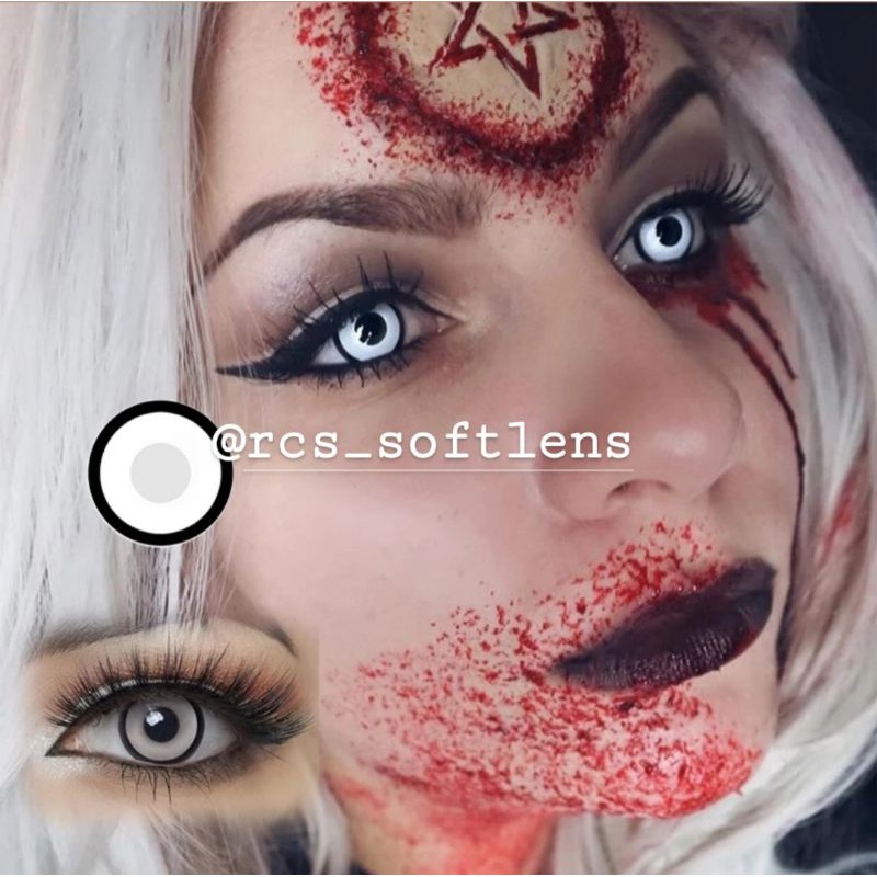 RCS - Softlens cosplay putih ring hitam