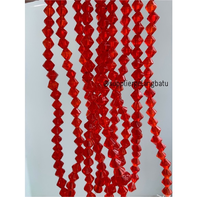 kristal BICONE AUSTRIA MERAH 6mm diamond belimbing craft GELANG KALUNG