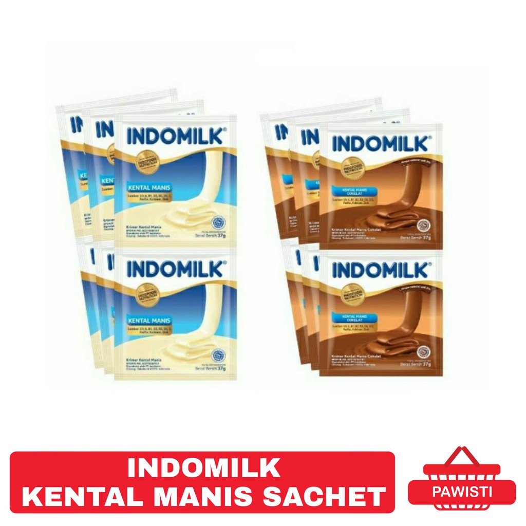 

INDOMILK KENTAL MANIS PUTIH / COKELAT ISI 6 SACHET