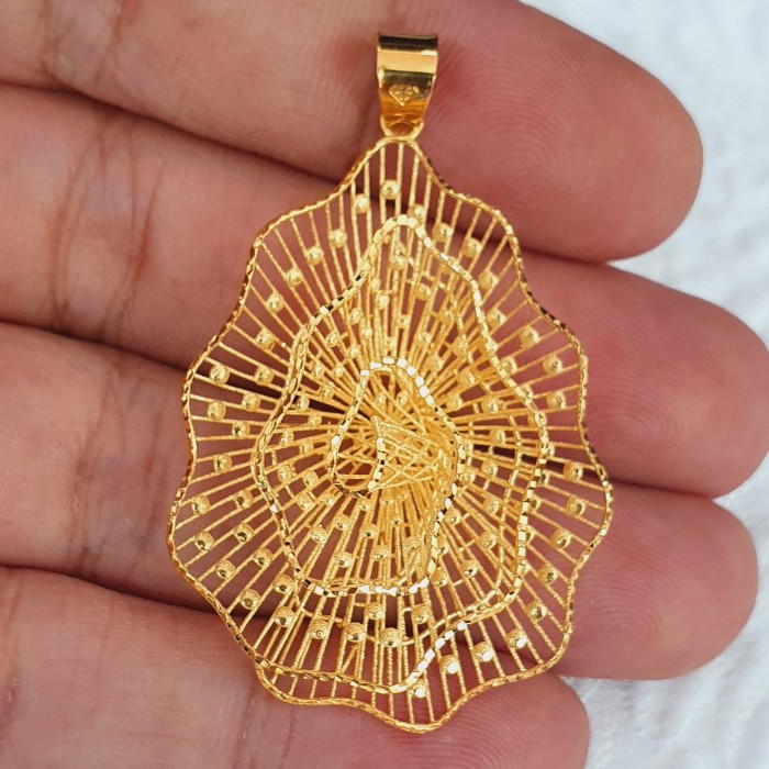 liontin bunga kendarian model krwangan tanpa mata emas 70% 700 70 %