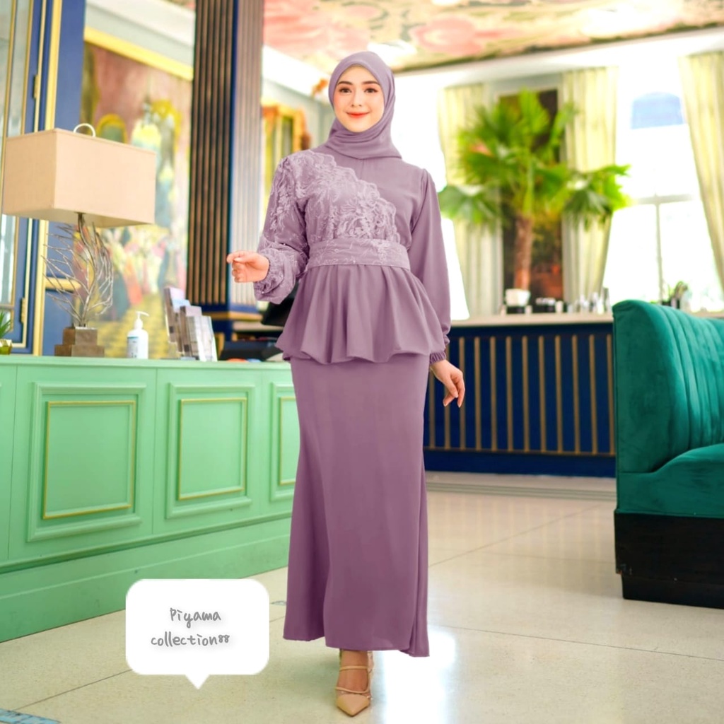 (NEW MODEL)GAMIS BRUKAT TILE MIRANDA SIZE M L XL XXL GAMIS TERBARU FASHION MUSLIM GAMIS KONDANGAN WANITA DRESS KONDANGAN