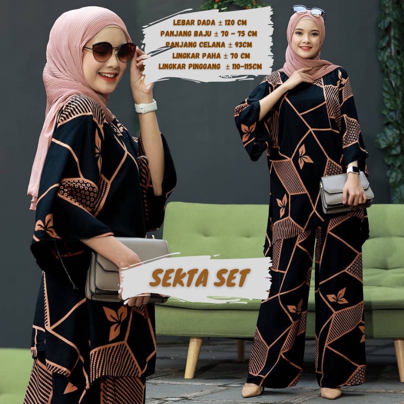 BAJU WANITA SETELAN TIE DIE DYE WAKA JUMBO SINTIA SET BUSUI ONE SET RAYON MOTIF KEKINIAN-SEKTA HITAM