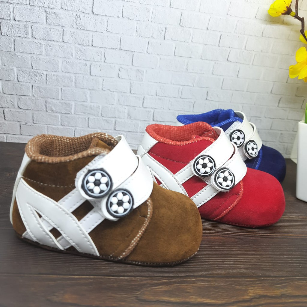 SEPATU PREWALKER BABY BAYI LAKI-LAKI BOLA 0-12 BULAN JARING GP07