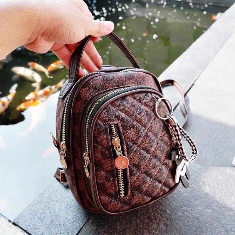 ⭐( TERMURAH ) BEST SELLER TAS WANITA LV BACKPACK TAS RANSEL MULTIFUNGSI IMPORT
