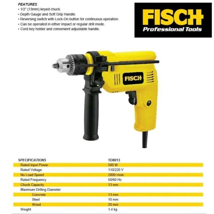 Fisch Impact Drill Td8013 - Mesin Bor Beton - Bor Impact 13Mm