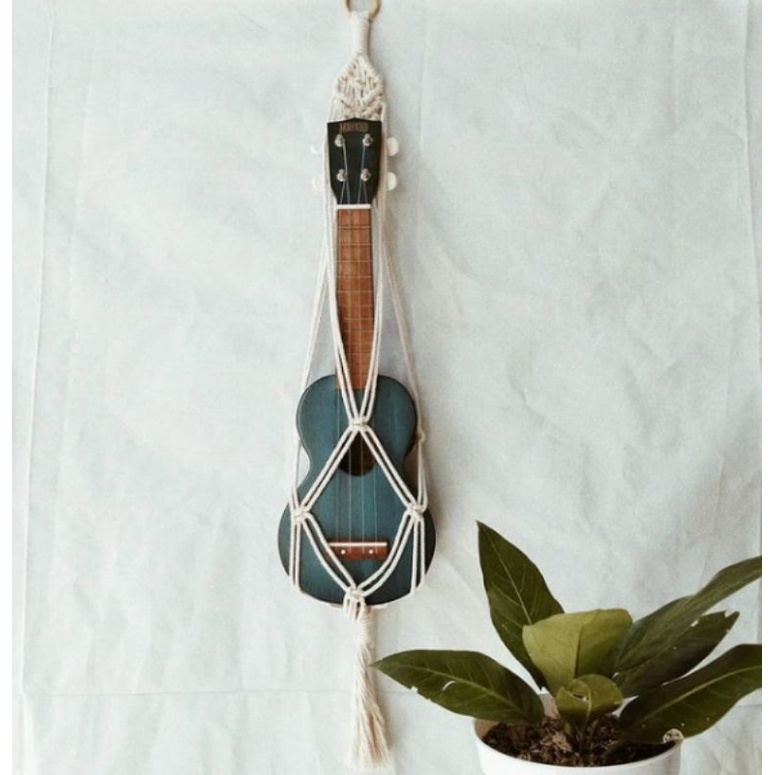 Gantungan Ukulele  di Tembok / Tempat Ukulele / Tali Ukulele / Macrame Ukulele
