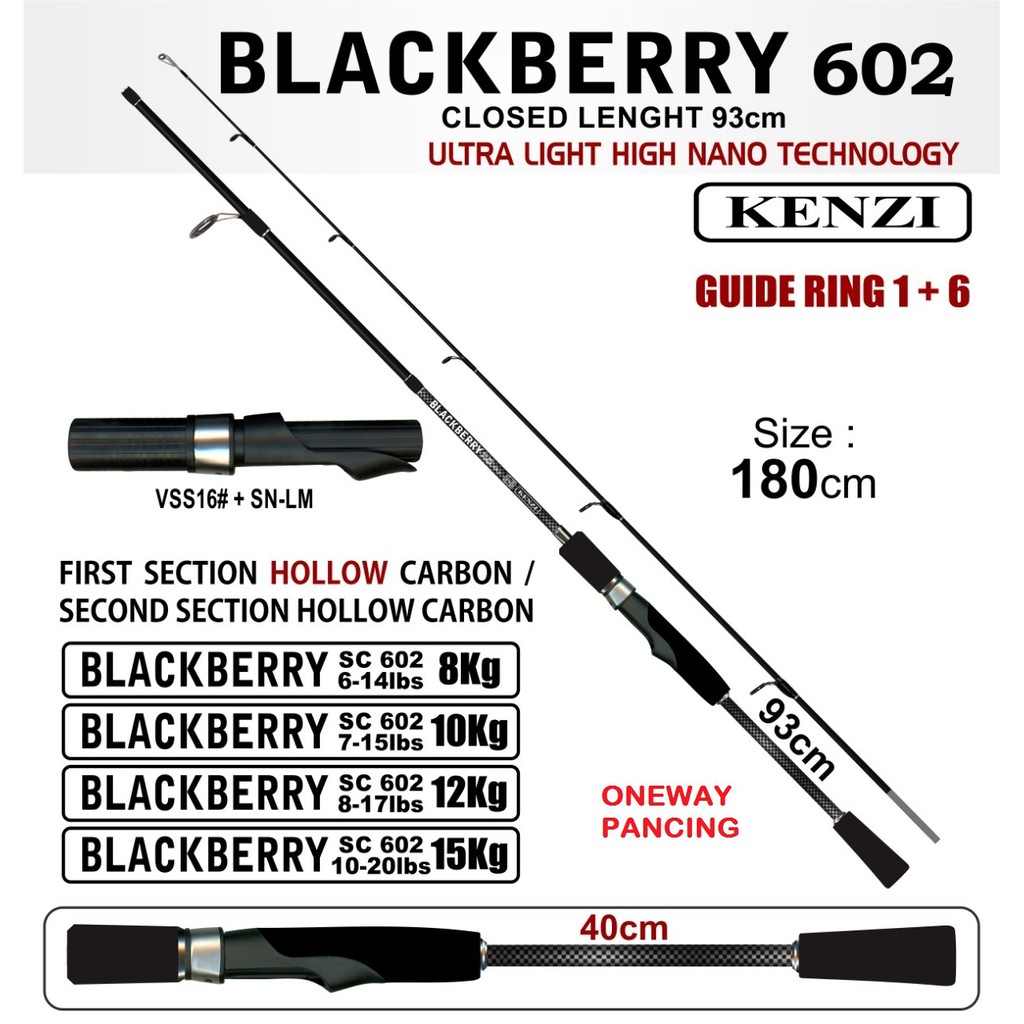 joran pancing Kenzi Blackberry 602 6-14 LB, 7-15LB, 8-17 LB