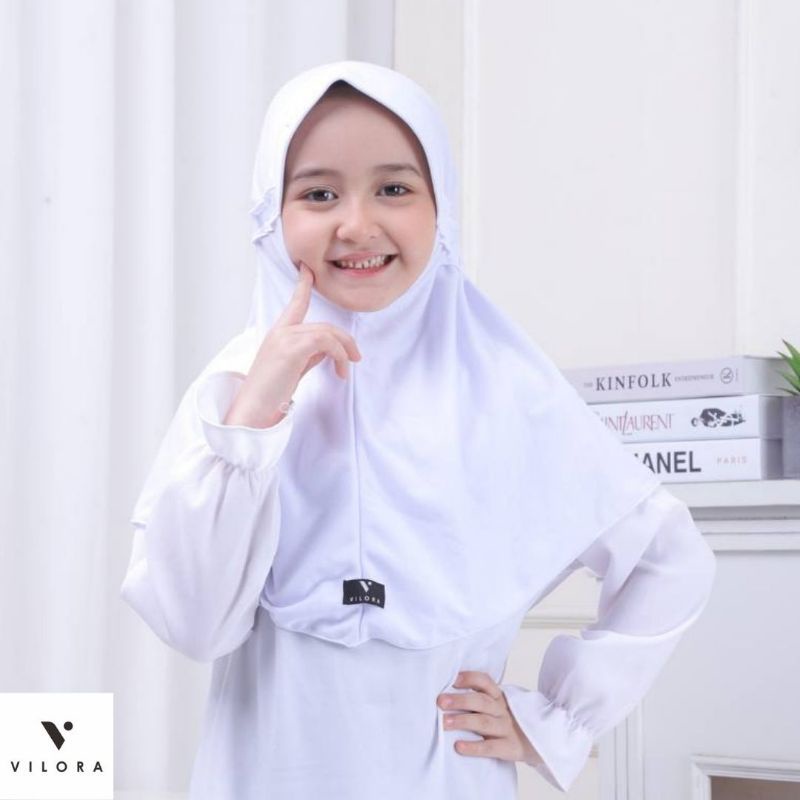 READY ALL WARNA ✅SIZE M L XL XXL JILBAB VILORA LOVE ❤ WARNA WHITE