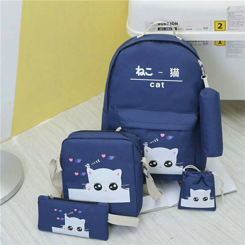 Gtf - Tas Ransel Sekolah Anak Perempuan 4in1 Set populer 2023 Fashion Stylish Tas Ransel Anak Perempuan Cewek - Tas Ransel Anak Murah Tas Sekolah Anak Sd Tk Paud