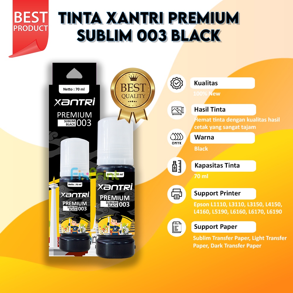 Tinta Xantri Sublim 003 Printer L1110 L3110 L3150 L4150 L4160 L5190