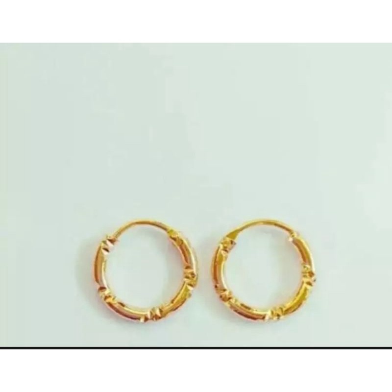 Anting gifsi bentuk bambu 10mm untuk anak gold titanium