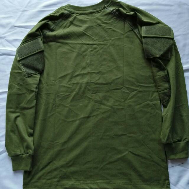 Kaos Polos Panjang Lapangan/Tactical Hijau,Brimob,Pol PP,Tni Katun Combed