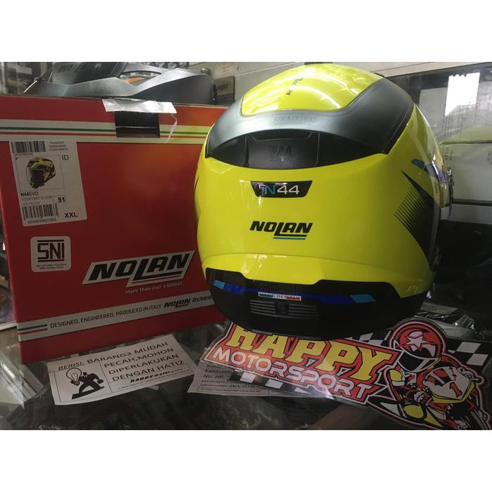 HELM NOLAN N44 EVO FLIP UP CROSS OVER YELLOW FLUO ITALY SNI M L XL XXL