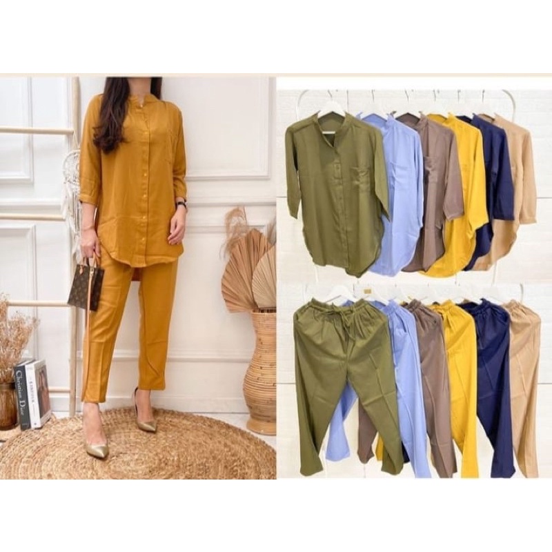 MOLA SET JUMBO XL / TUNIK ONE SET POLOS / REAL PICTURE