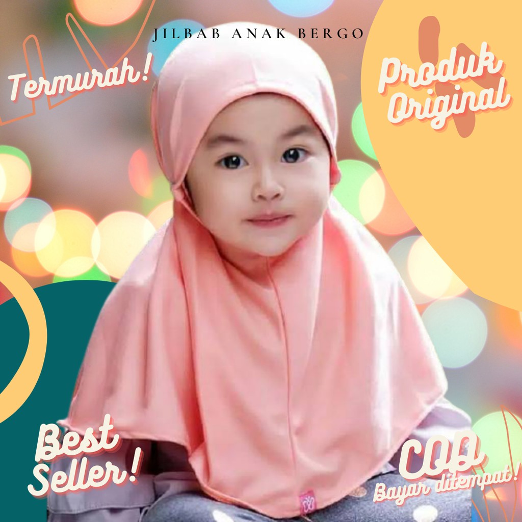 Jilbab Anak Bergo Usia 1-4 th All Size Kerudung Hijab Pakaian Fashion Muslim Anak Bahan Adem