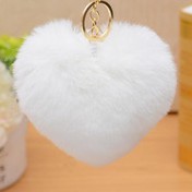 Gantungan Kunci Pom Pom Love Cinta Hati Keychain Berbulu Kelinci Bola Bulu Gantungan kunci Mobil Tas