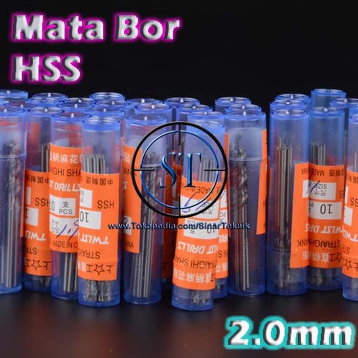 2.0mm Mata Bor HSS Micro Special Twist Drill Bits Straight Shank