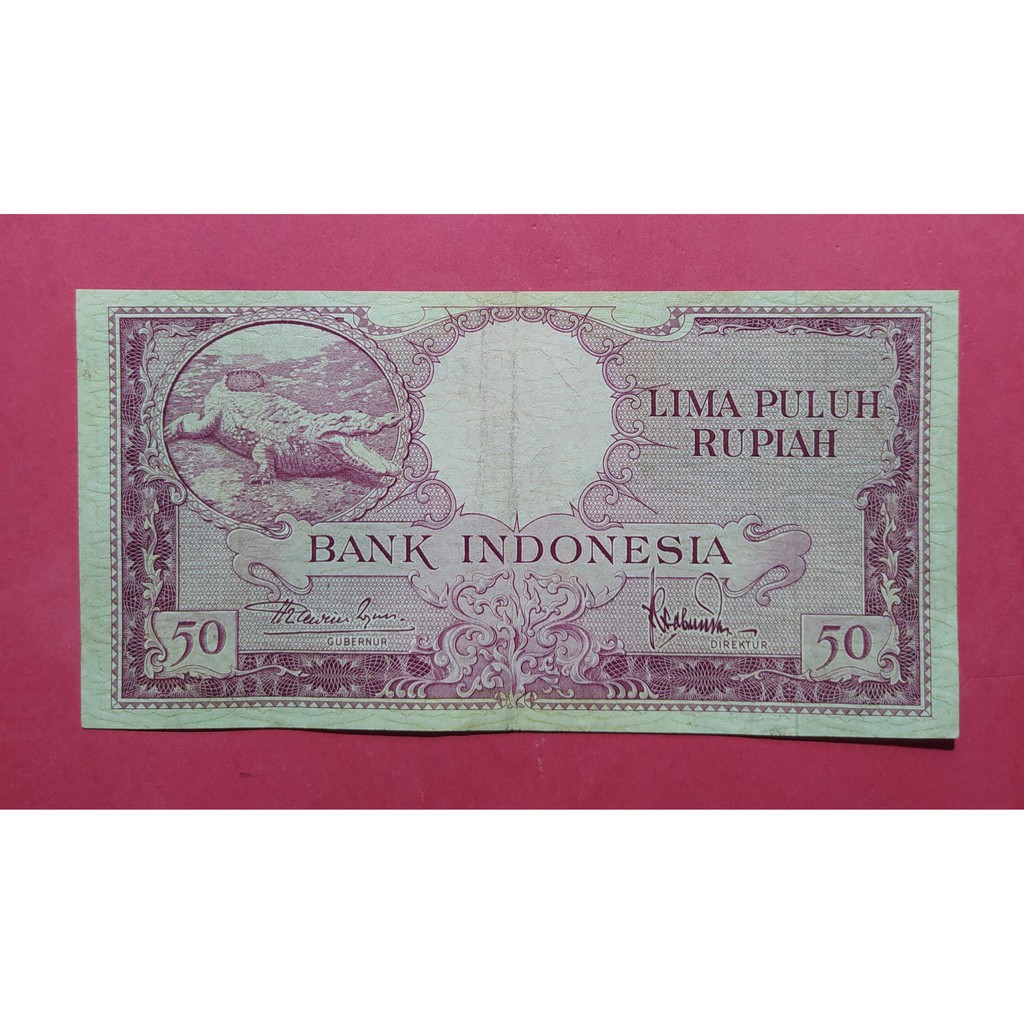 Uang Kuno Kertas Rp 50 Tahun 1957 Seri Hewan