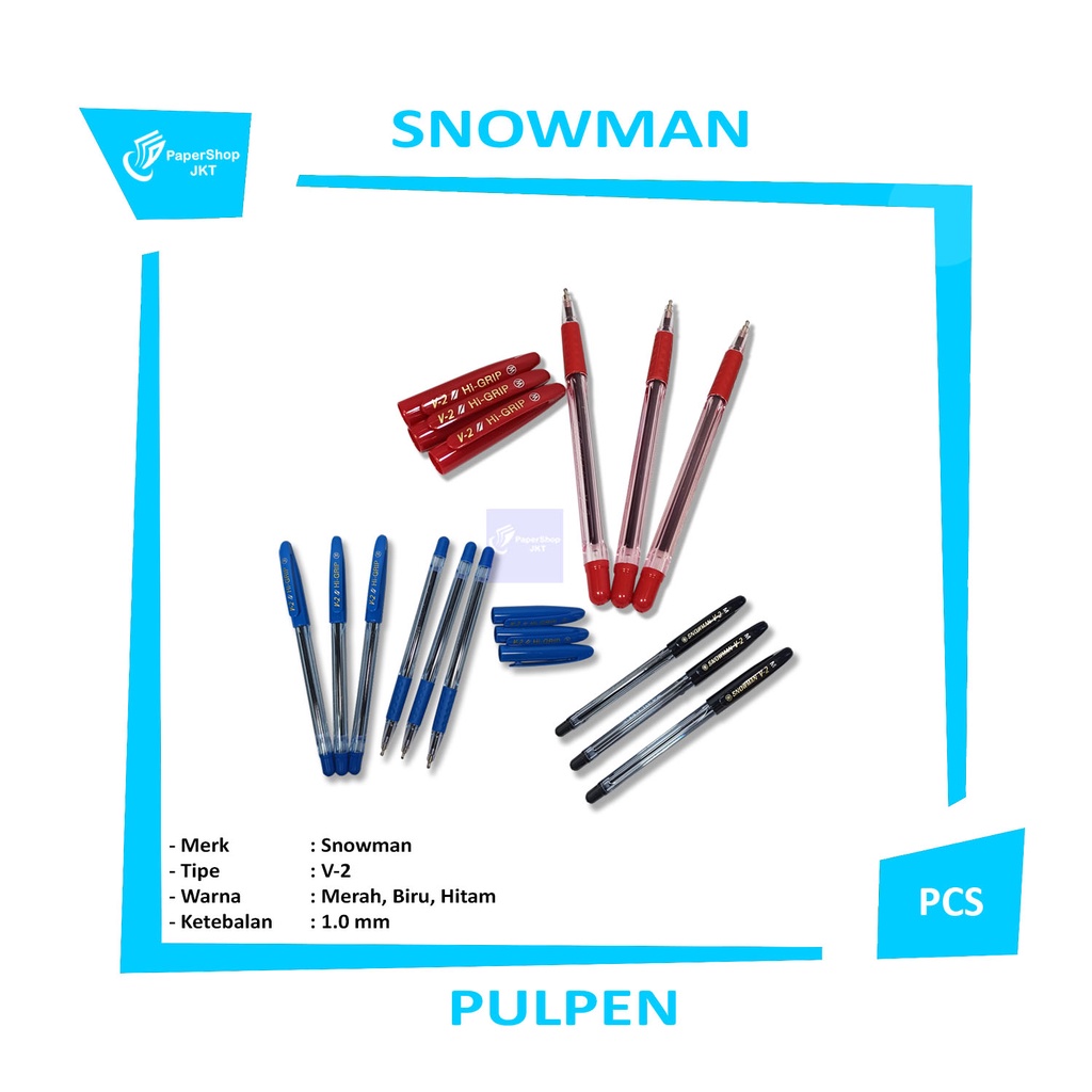 

Pulpen Ballpoint Pen V2 1.0 mm Snowman Pen - Pcs