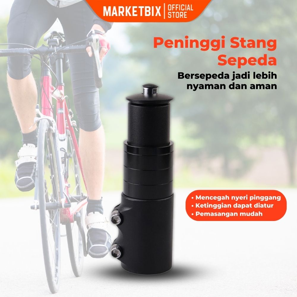 MARKETBIX Peninggi Stem Sepeda Aluminium peninggi stang leher sepedah Fork Stang Sepeda Universal