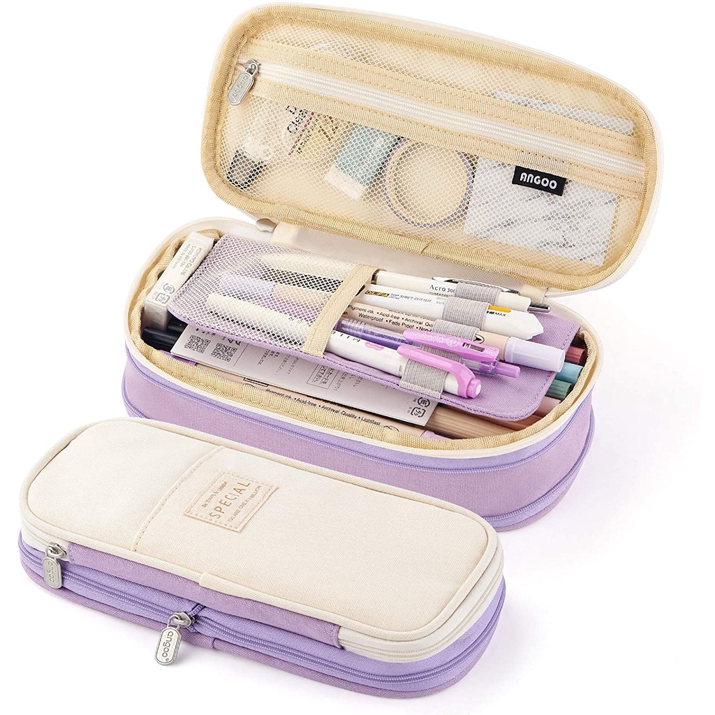 

Pencil Case Large Capacity Foldable Bag Waterproof 9 Colors Kawaii Stationery for Student Office Sch
