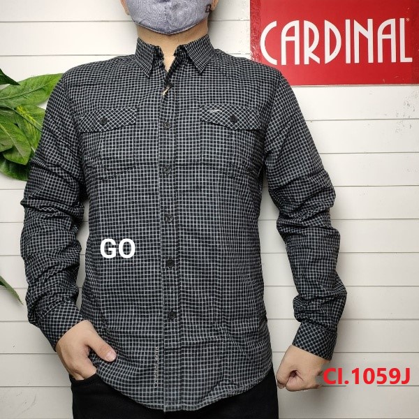 gos CSK CARDINAL KEMEJA JEANS Slimfit Hem Pria Baju Cowok Pakaian Pria Lengan Panjang