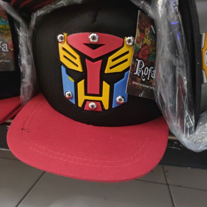 Topi Anak Snapback anak/Topi ploking anak/topi anak karakter-transformer hitam