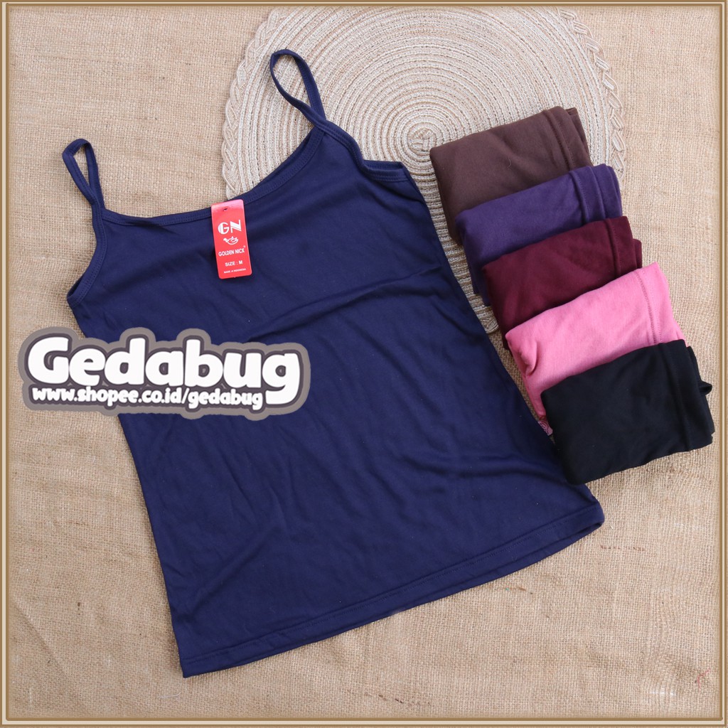 Tangtop Golden Nick SA 50 Tali Kecil | Atasan wanita dewasa polos | Gedabug