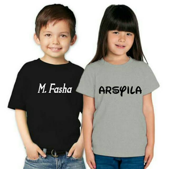 Termurah Baju Kaos  Anak pendek Bebas SABLON NAMA 