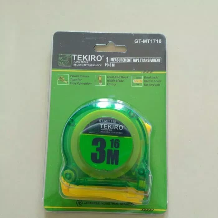 Tekiro Meteran Roll 3M Transparan Tekiro Alat Ukur 3 m GT MT1718 Measurement Tape Transparent Tekiro