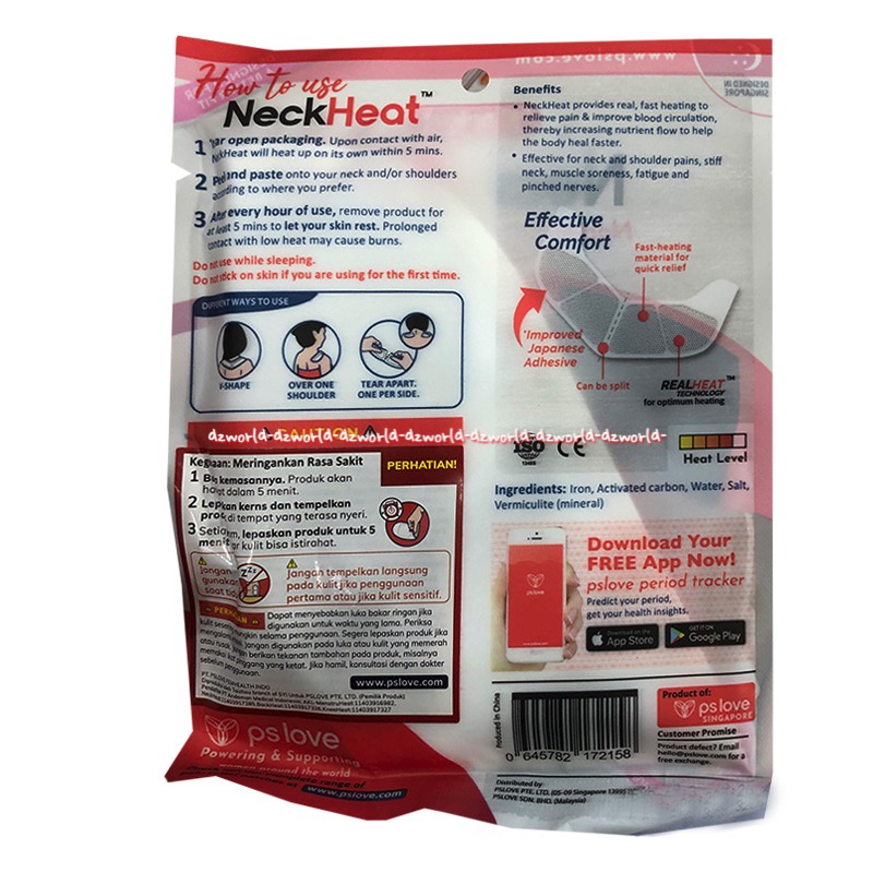 Ps love Neckheat Neck Shoulder Pain Relief Koyo untuk Leher Pundak belakang Nyeri Sakit Neck Heat