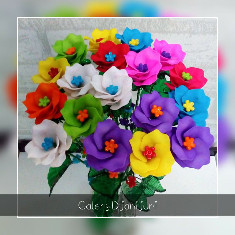 SALE Bunga Akrilik Mawar Rainbow Pertangkai Shopee SALE Bunga Akrilik Mawar Rainbow Pertangkai Shopee