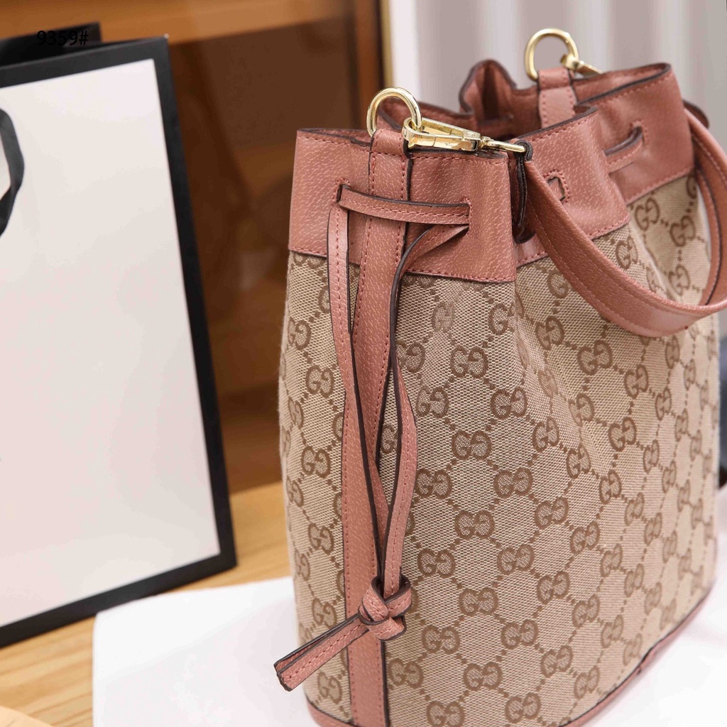 Gucci GG Canvas and Leather Bucket Bag 9395