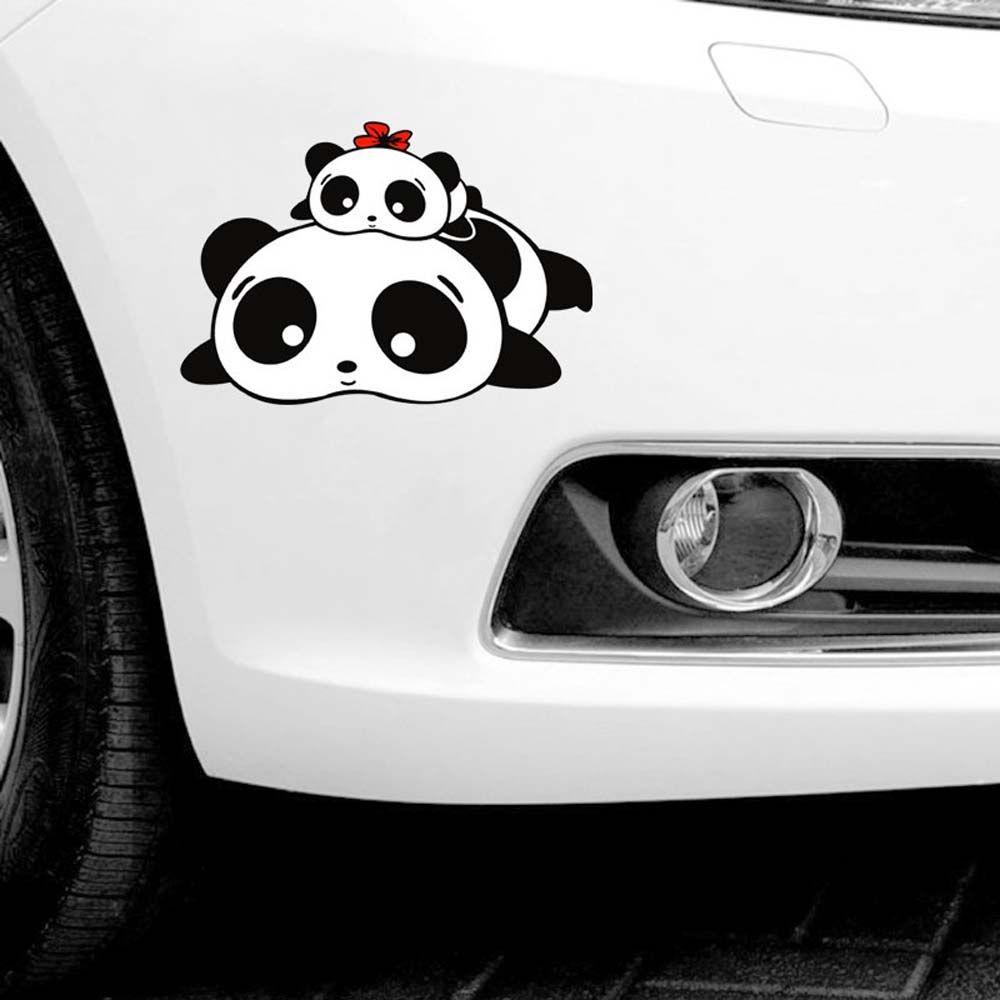 LANFY Panda Stiker Mobil Lucu Tahan Air Aksesoris Styling Mobil Stiker Hias Goresan Mobil Memblokir Pintu Mobil Body Dekorasi