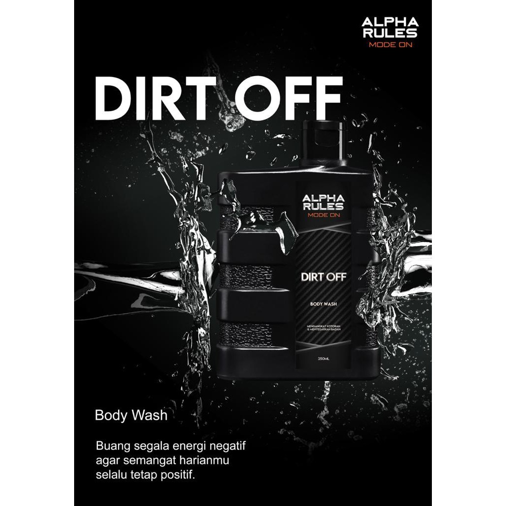 Alpha Rules Dirt Off 250ml Body Wash Males Cleaner Alpharules Pria