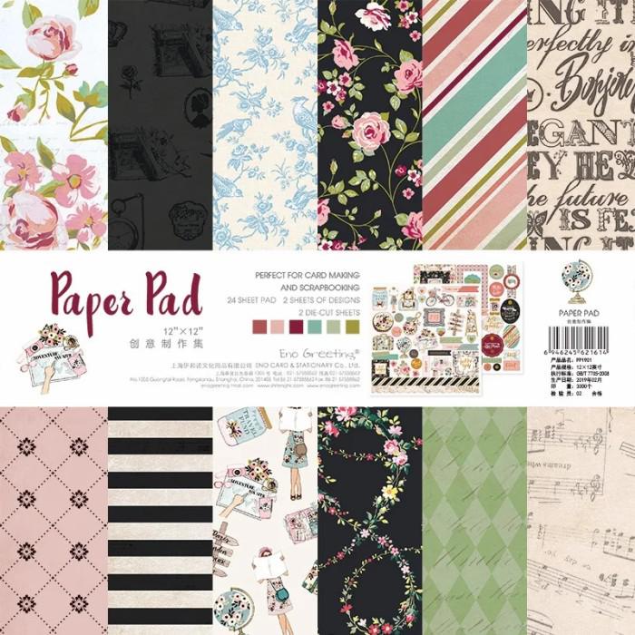 

24+2PCS/SET SCRAPBOOK PAPER 12" (30CM) ORIGAMI JURNAL FANCY PAPER #13 - PP1906