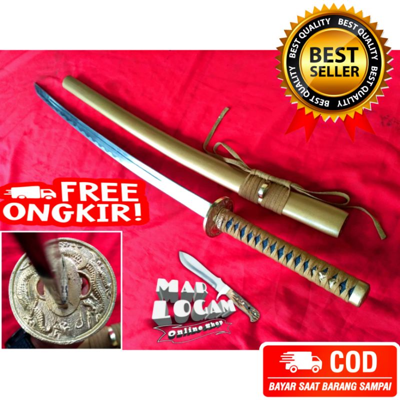 PROMO!!! Aka Ryuku katana gold dragon samurah murah dijamin