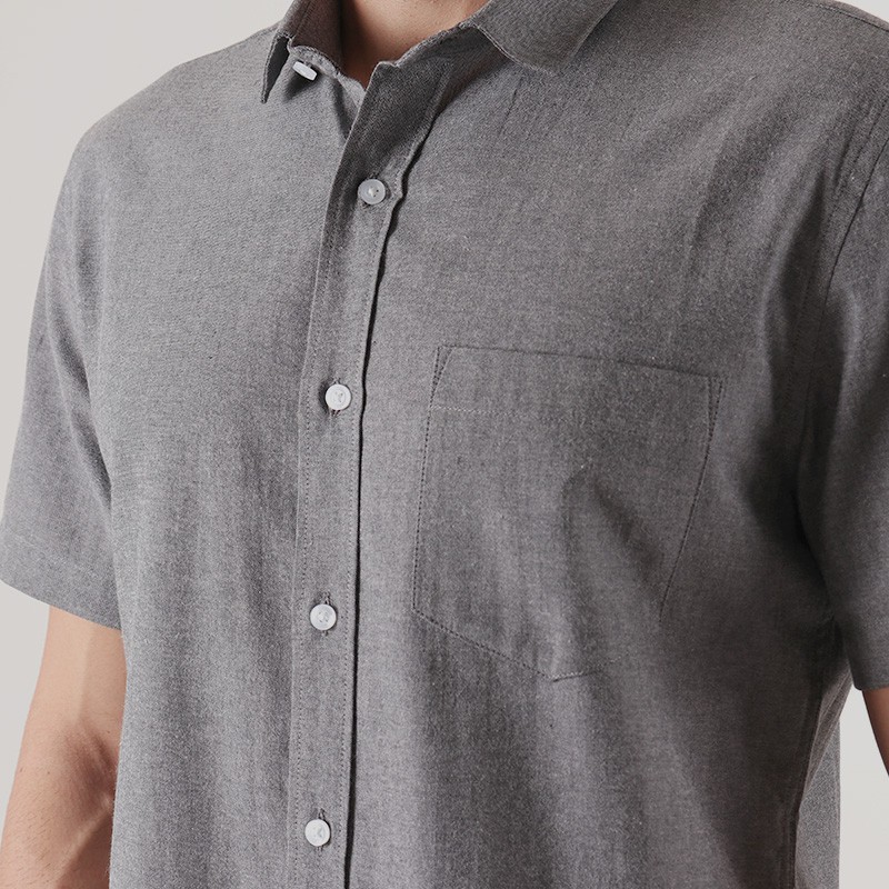 Edwin Jeans Oxford Shirt Lengan Pendek Oxford Black