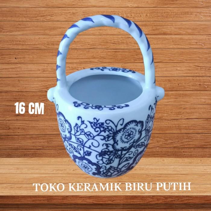 Wad | Tempat Sendok Garpu Keramik Mini/ Tempat Sendok Keramik Biru Putih